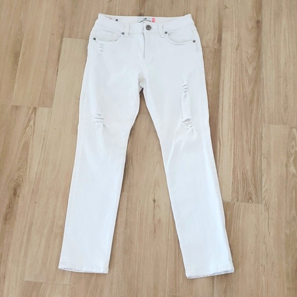 Cabi white distressed jeans size 4